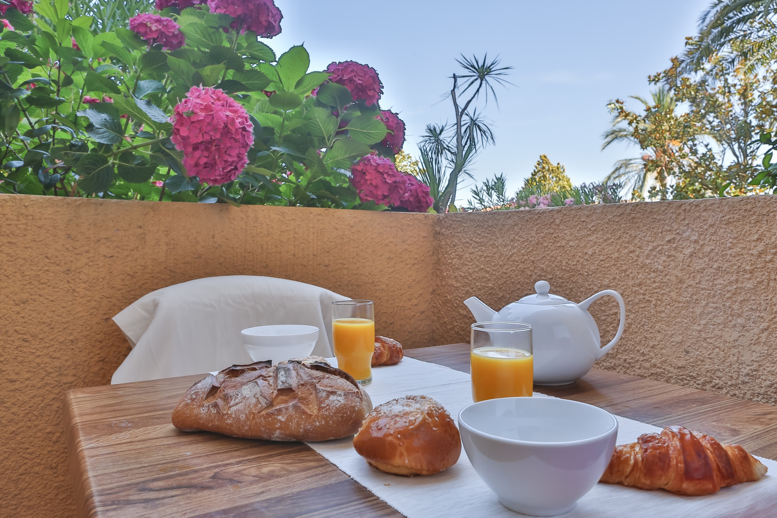 Outdoor terrace and garden at Amandine 2p6p Balcony Sunday arrival in France