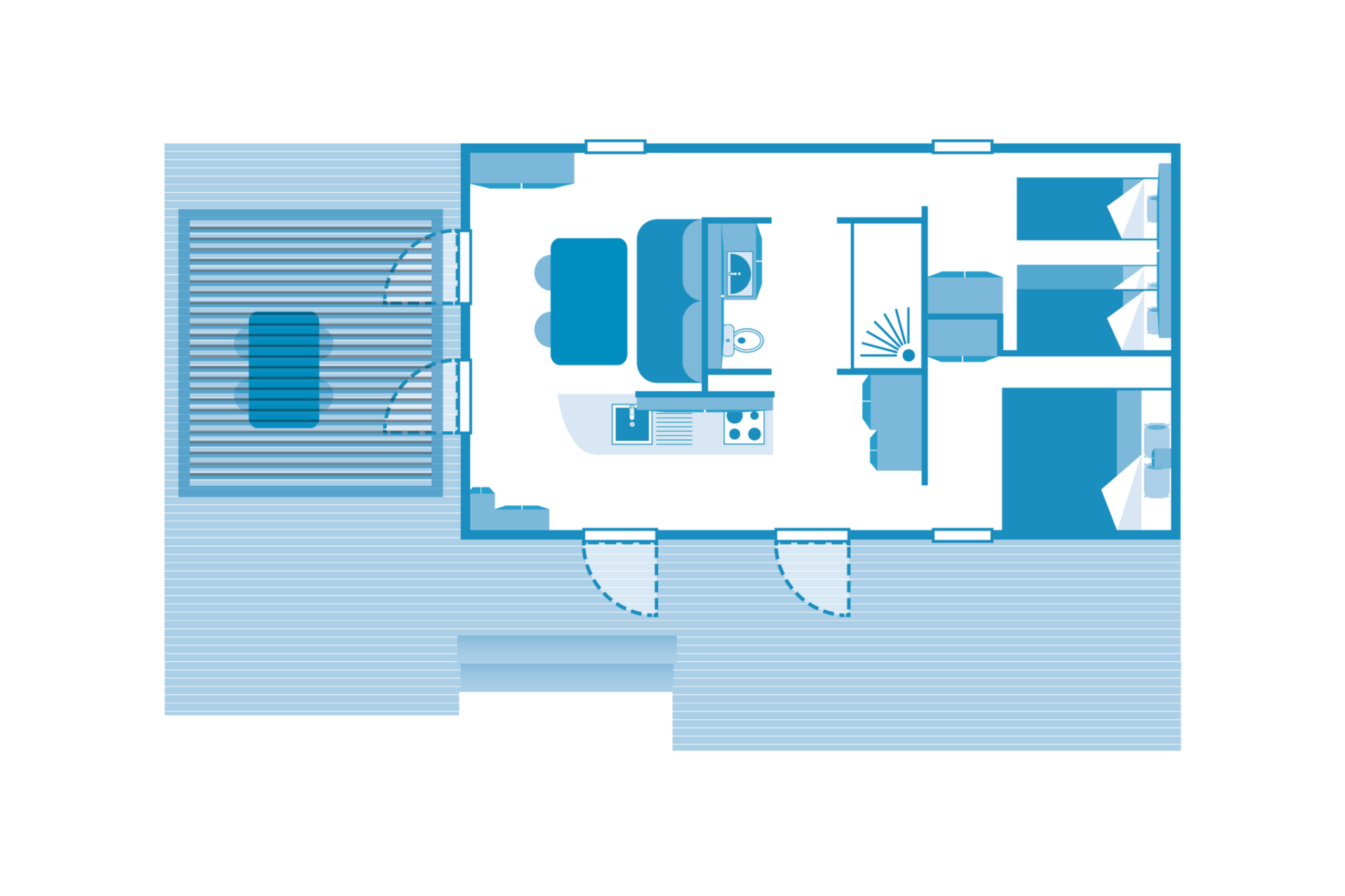 Cottage Keywest 5p 2Bdrms AirConPremium