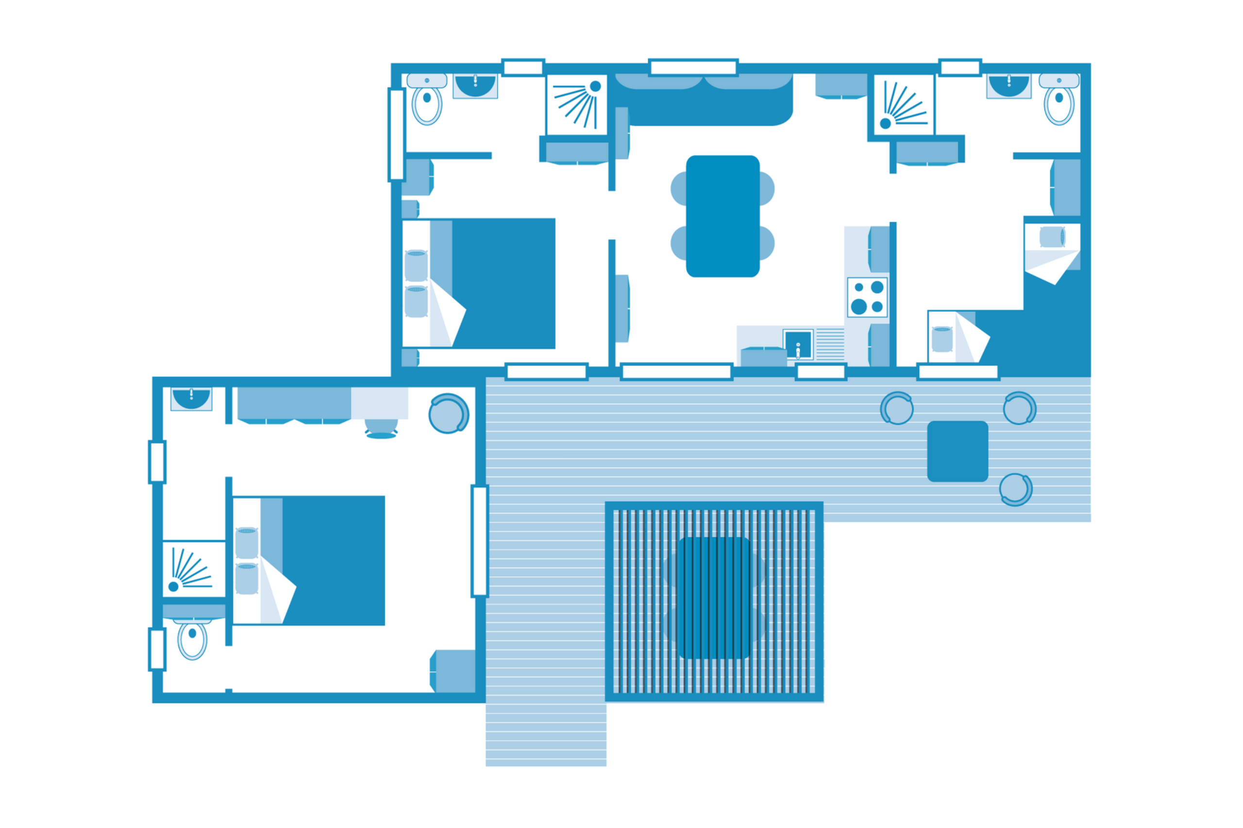 Cottage Bahia with suite 7p 3Bdrms AirCo