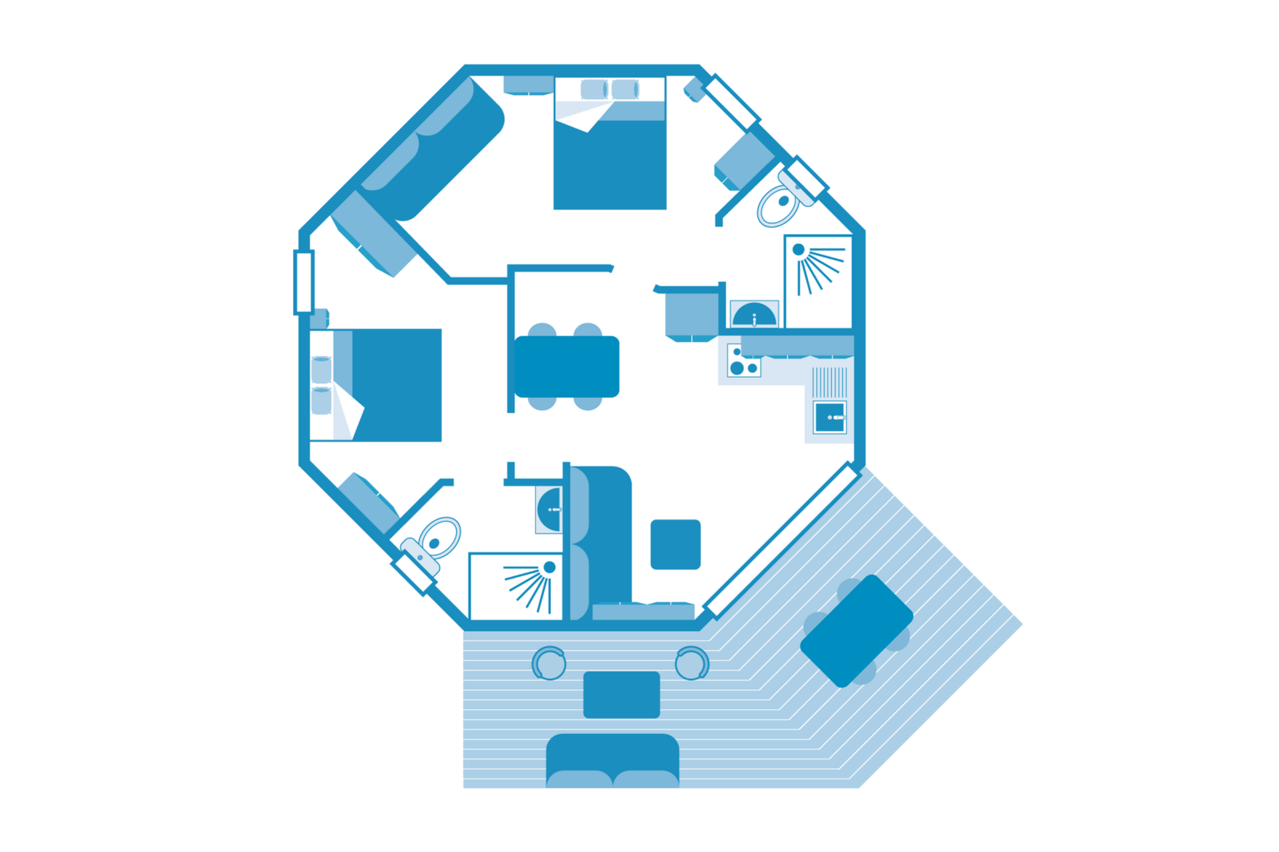 Chalet Olivier 5p 2Bdrms AirConPremium