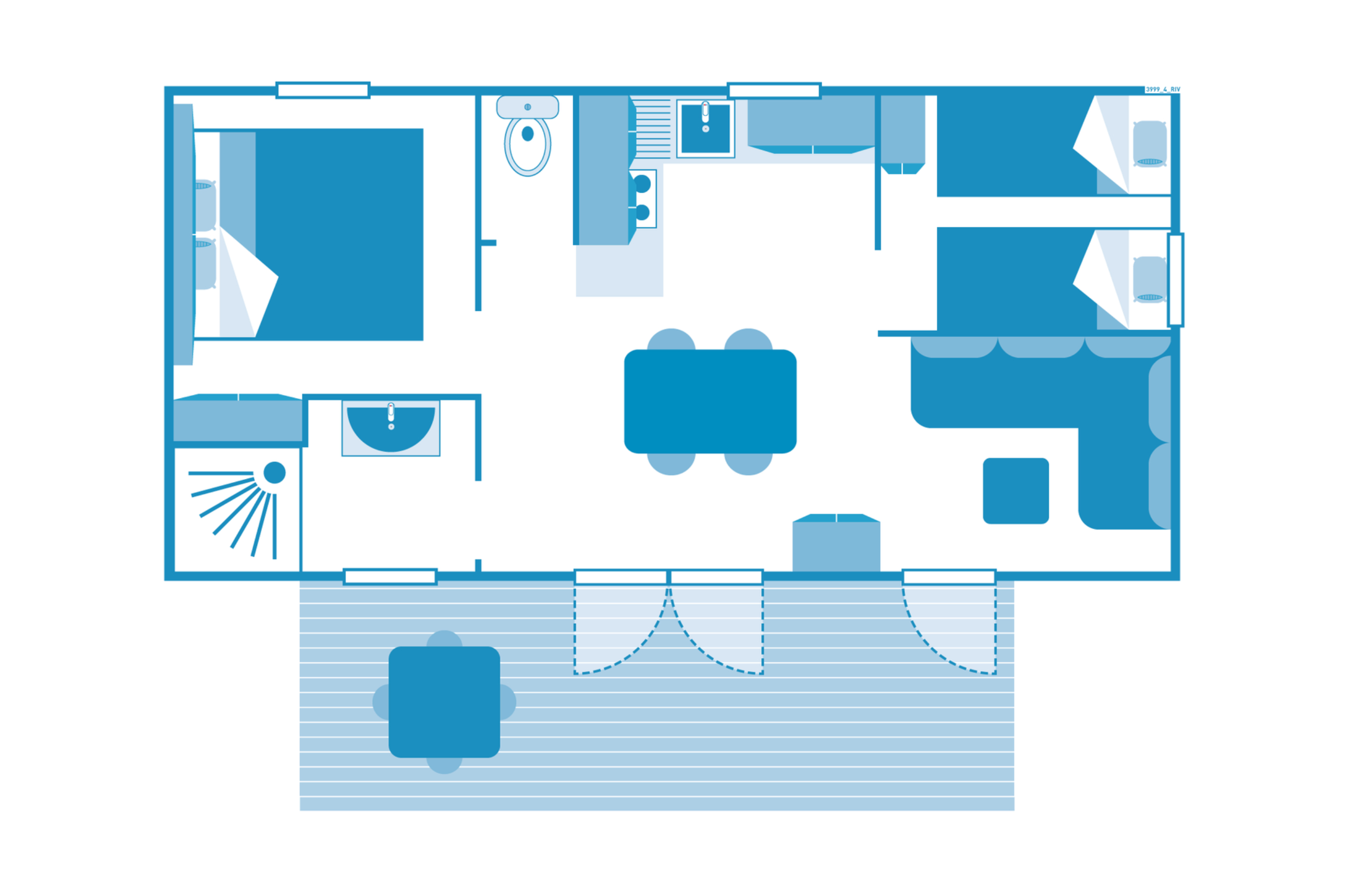 Swimming pool area near Cottage 4p 2Bdrms AirCon **** in France