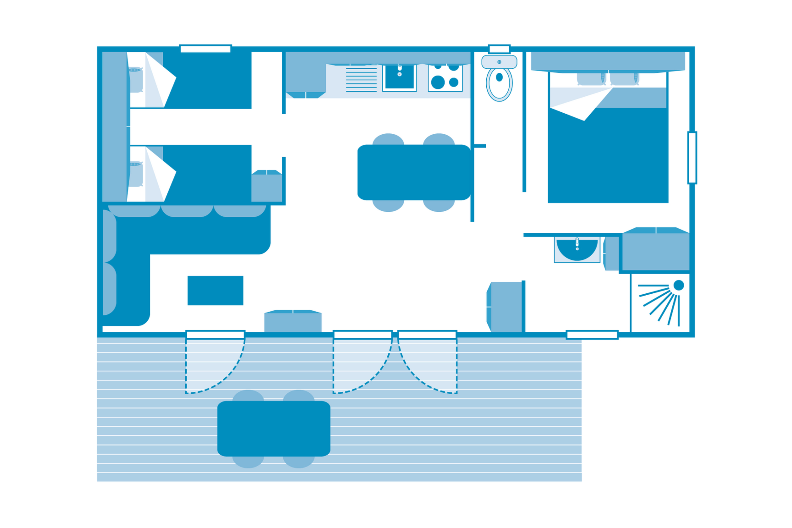 Cottage Playa del Sol 4p 2Bdrms AirCon P