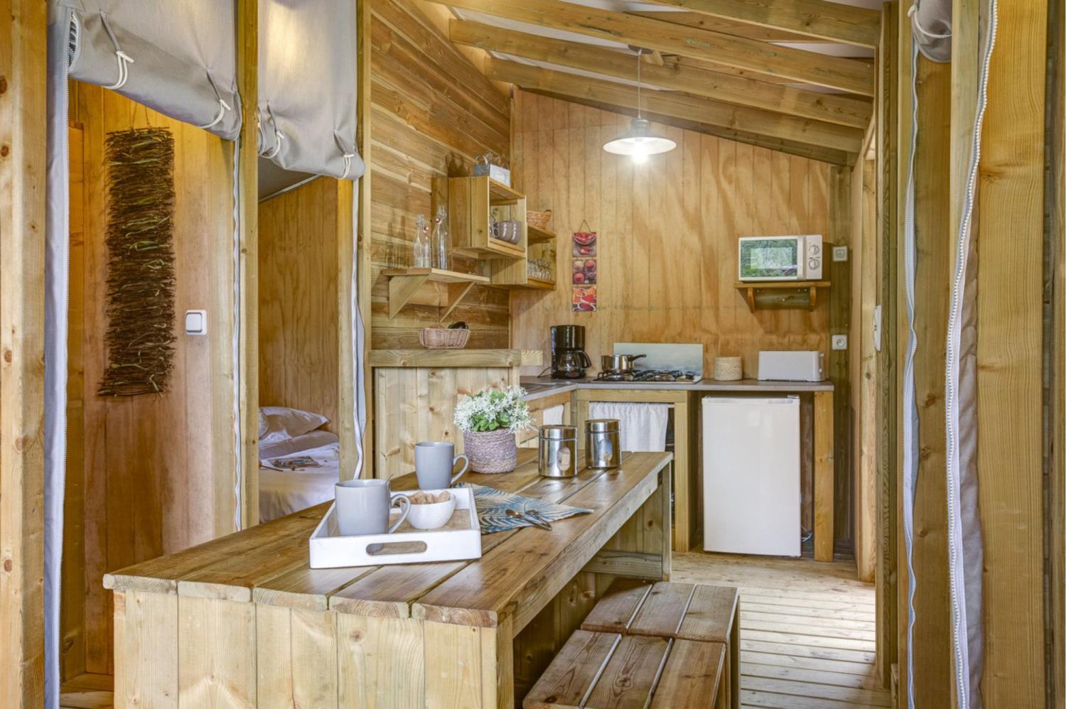 Kitchen facilities at Lodge Forest Camp 6p 3Bdrms **** in France