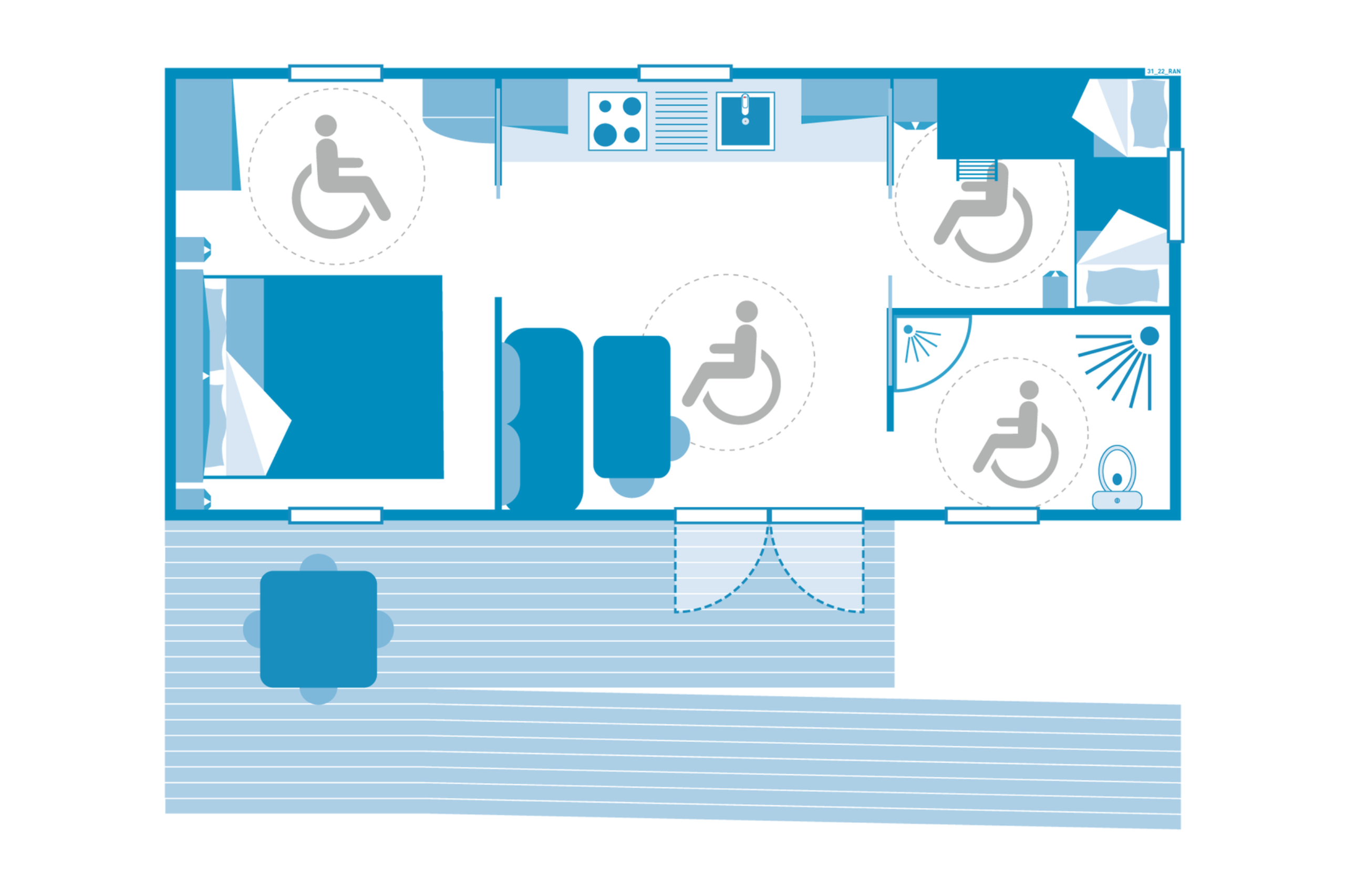 Outdoor terrace and garden at Cottage 4p 2Bdrms **** in France