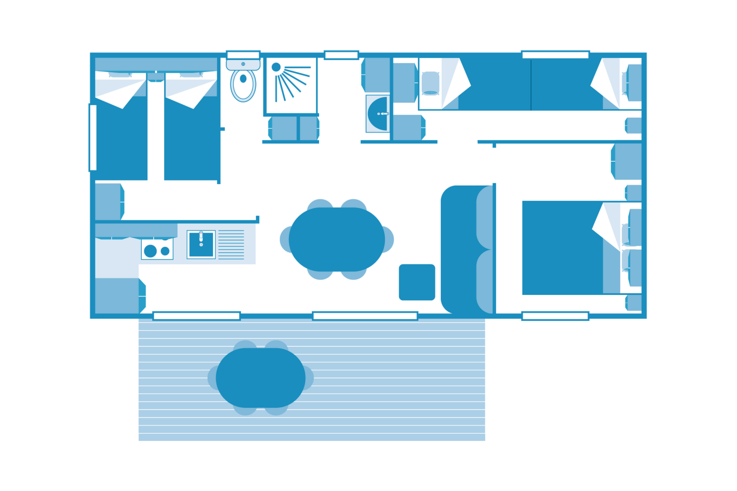 Cottage 6p 3Bdrms AirCon ****