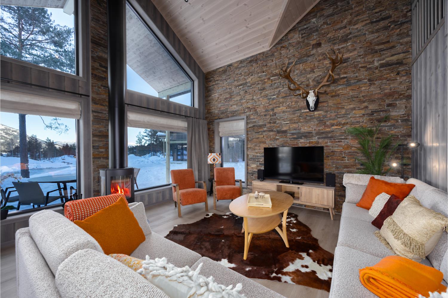 Interior living area at Twin Lakelodges 20p in NO