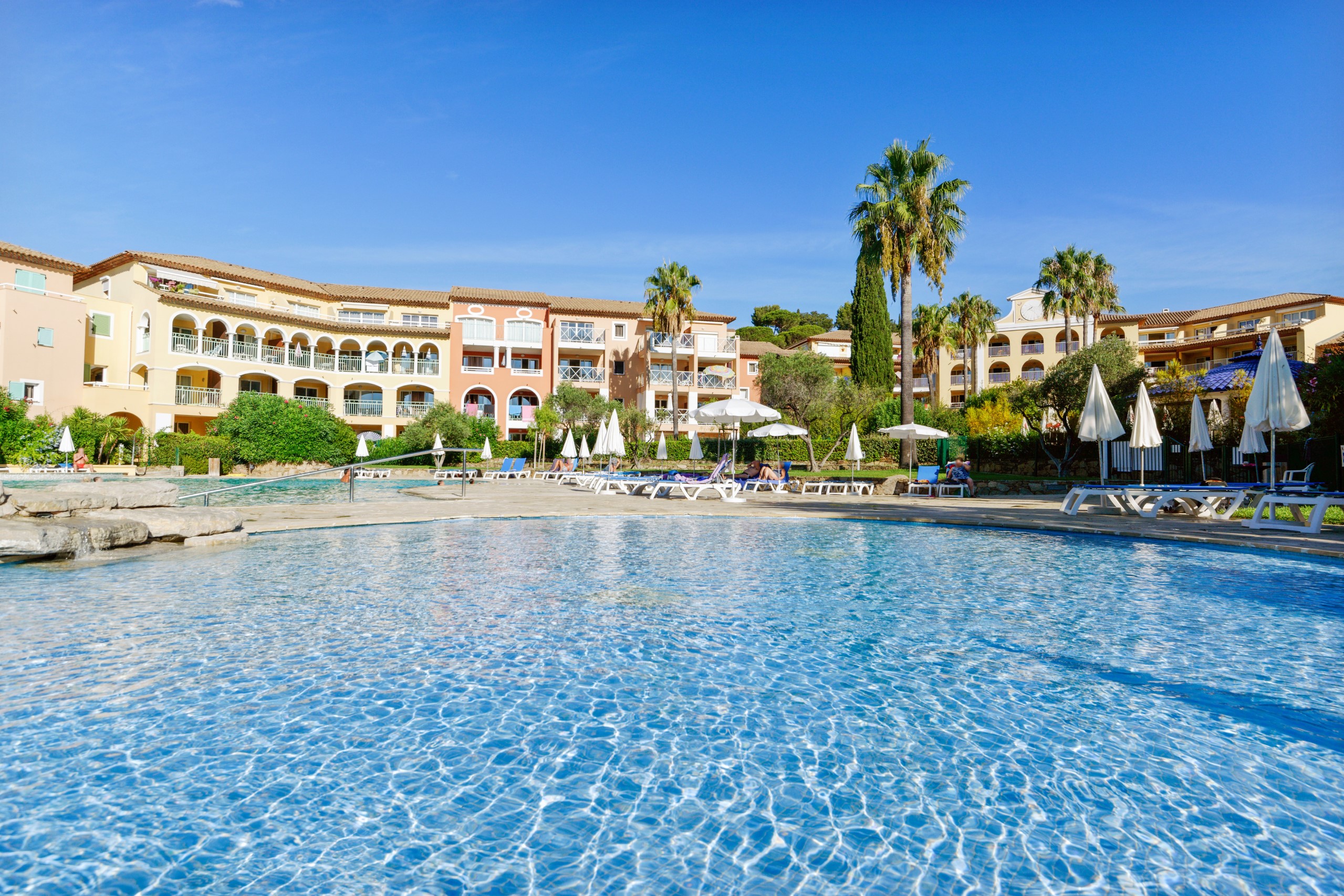 Outdoor terrace and garden at Les Rivages des Issambres 2p6p in France